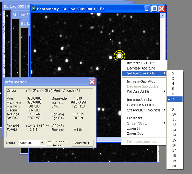 aperture size