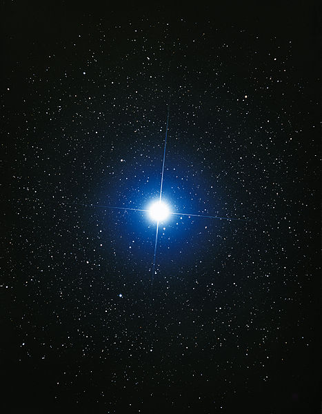 Close up of Sirius, a magnitude -1.46 star.