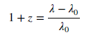 1 plus z equals gamma minus gamma sub zero over gamma sub zero