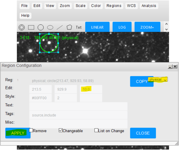 Picture of downloaded star field